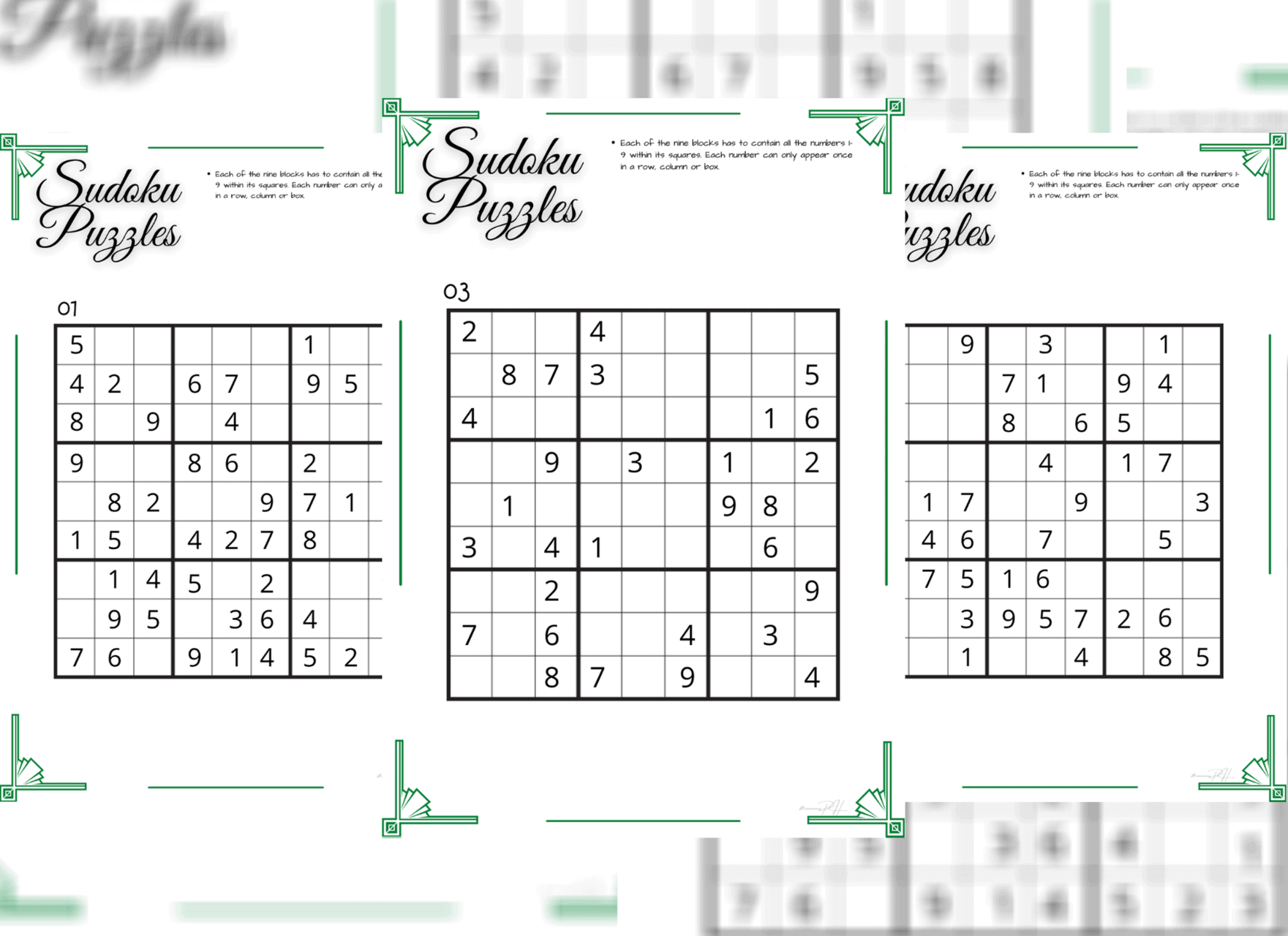 free printable sudoku puzzles med