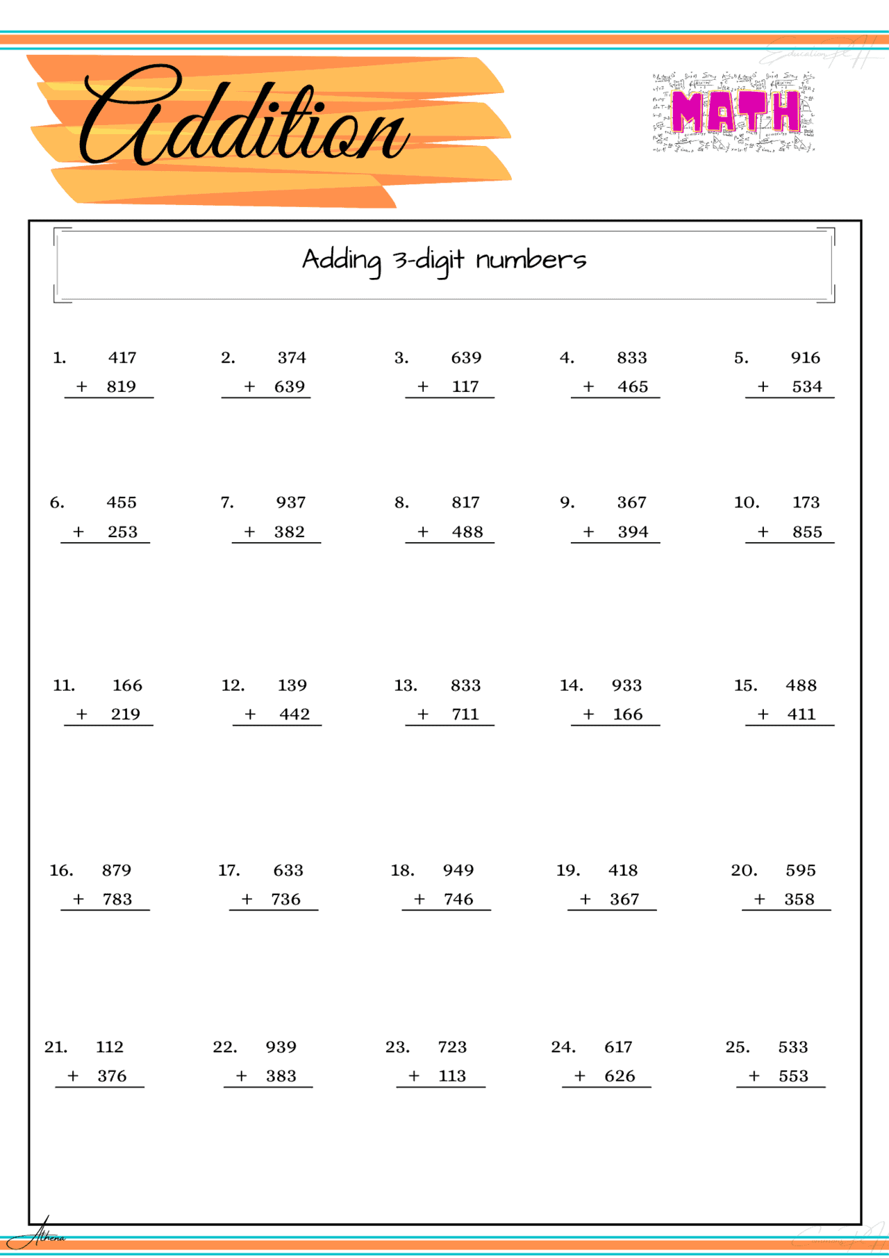 Class 4 Worksheets Maths